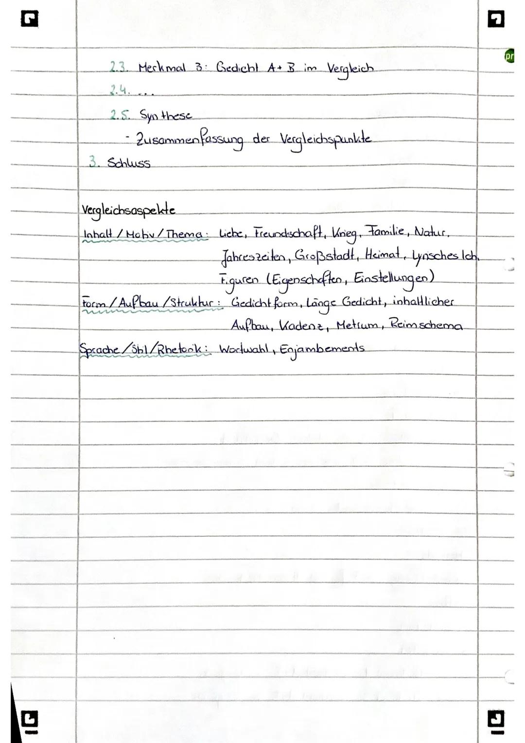 # Gedichtsvergleich

"man arbeitet Unterschiede und Gemeinsamkeiten heraus.

1. Hethode

•Analyse beider Gedicht einzeln, dann Vergleich

Au