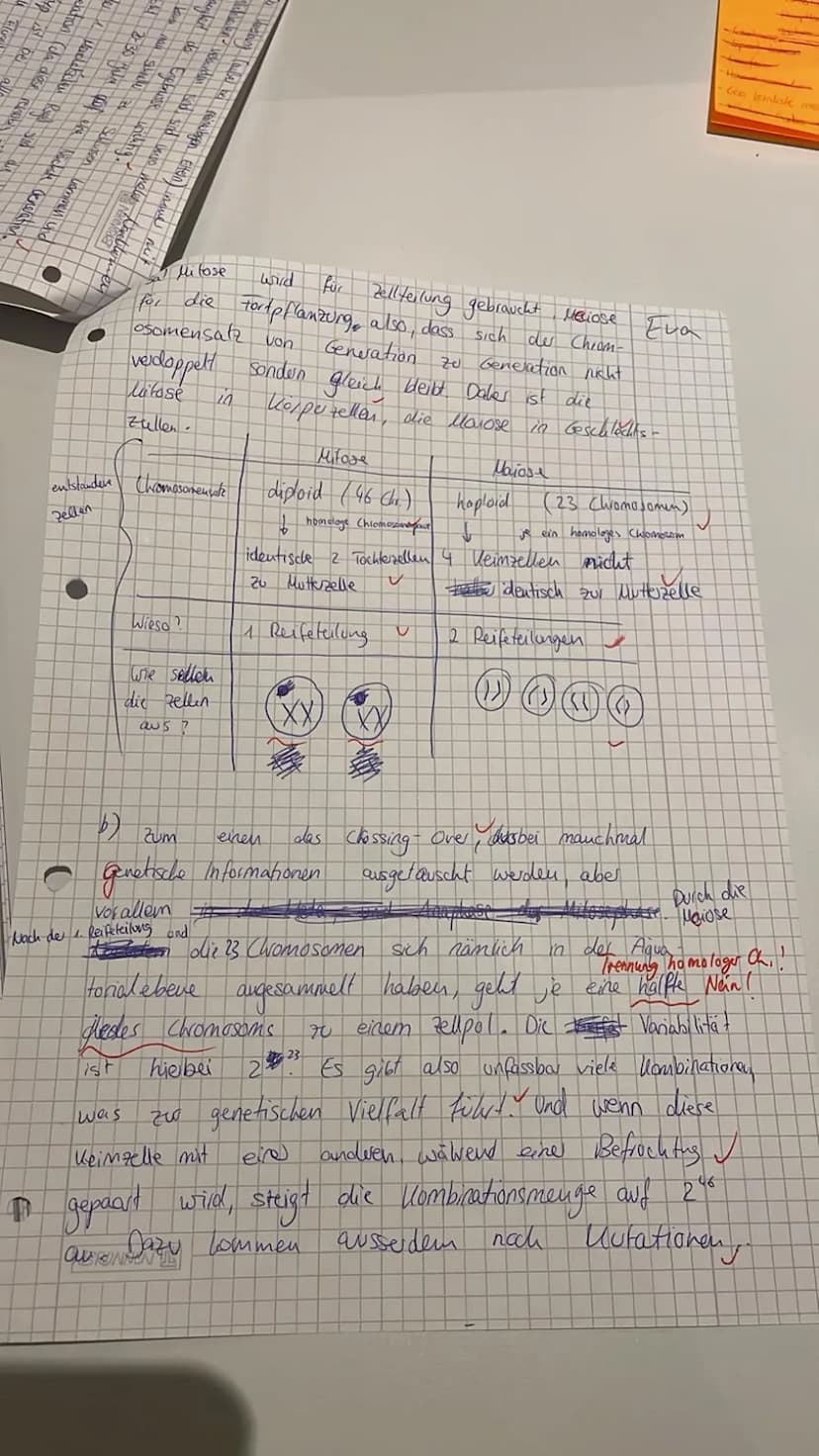 Biologiearbeit Nr. 2
Kl. 10b
Name: Eva
Pflane 1:
26.05.2023
Punkte: 32/38
Note: 1-2
m: 1
1. Züchtung von Rebsorten (9 P) a
Ein Winzer hat ei
