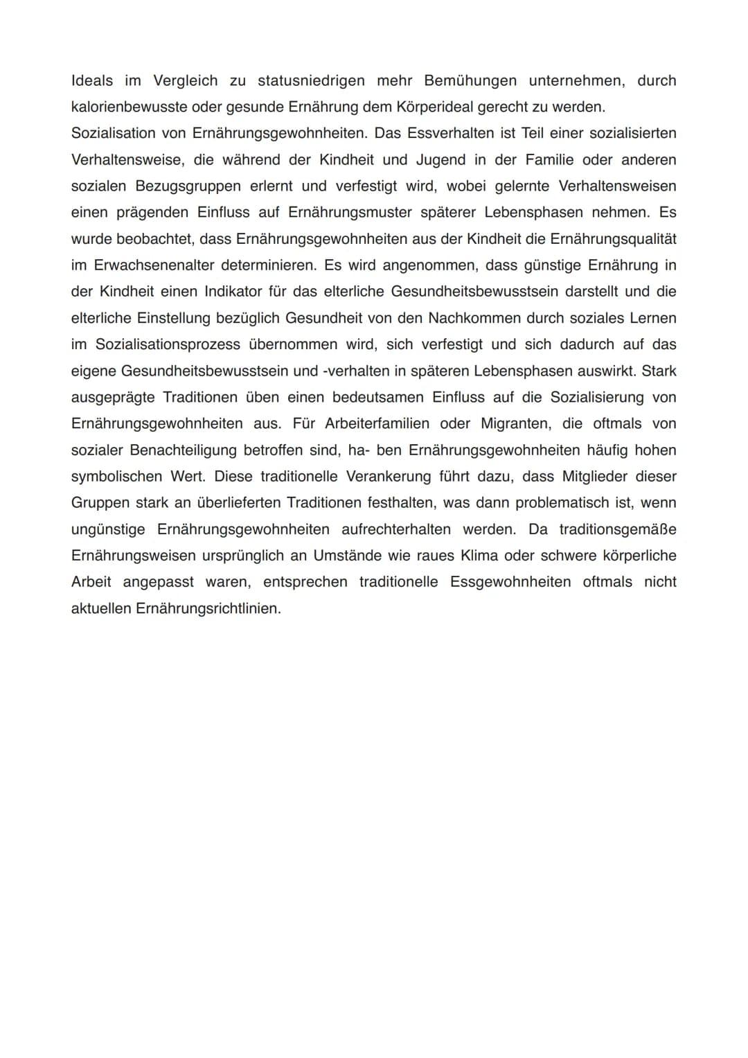 Soziokulturelle und sensorische Einflüsse auf die eigenen
Ernährungsgewohnheiten
Die Esskultur gibt den Rahmen vor
Die Ausbildung der Essgew
