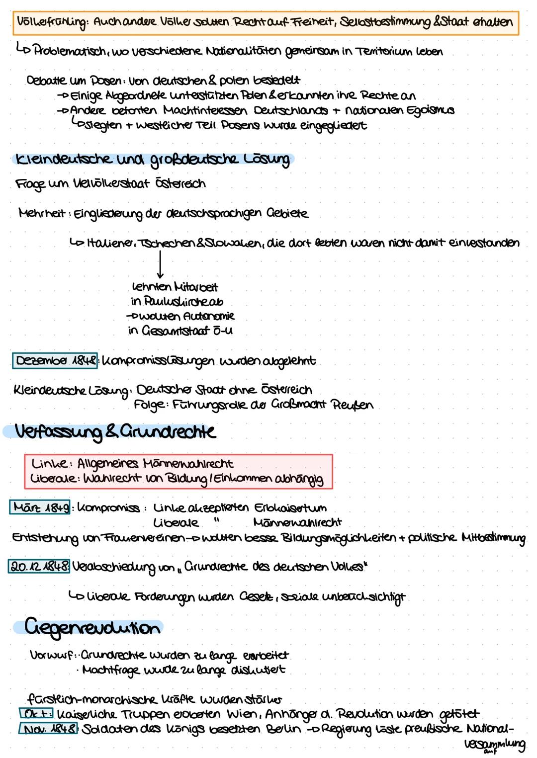 Proletariat Albeitos
DIE DEUTSCHE REVOLUTION 1848
Ursachen & Träger der Revolution in Deutschland
•Kontroverse zwischen liberalen & national
