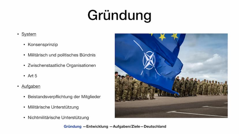 ΝΑΤΟ
Marijke Vervoort Gründung
●
●
Überblick
Geschichte
Gliederung
Gründung - Entwicklung -Aufgaben/Ziele-Wichtige Einsätze-Deutschland
Entw