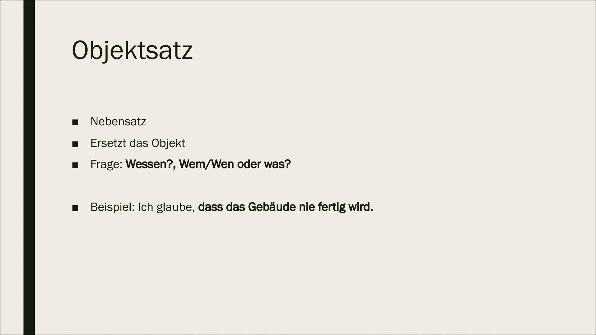 SATZGLIEDER Inhalt
■ Subjekt
Prädikat
Objekt
Adverbiale Bestimmung
Attribut Subjekt
Sagt aus wer oder was etwas tut
Ist entweder
ein Nomen
-