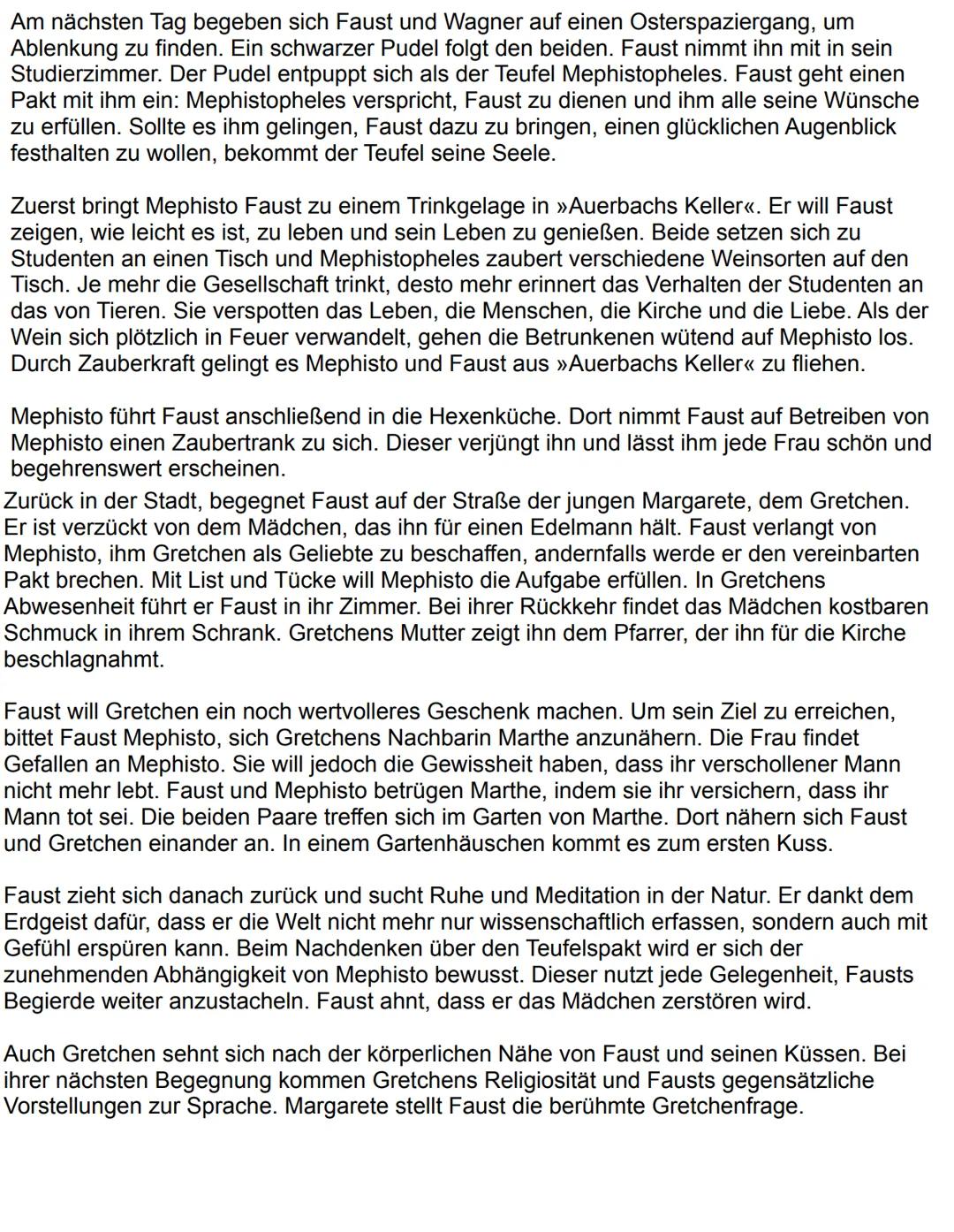 # Inhaltsangabe

# Faust

Faust - Der Tragödie erster Teil<< (>>Faust I<<) ist ein Drama von Johann Wolfgang von
Goethe aus dem Jahr 1808. O