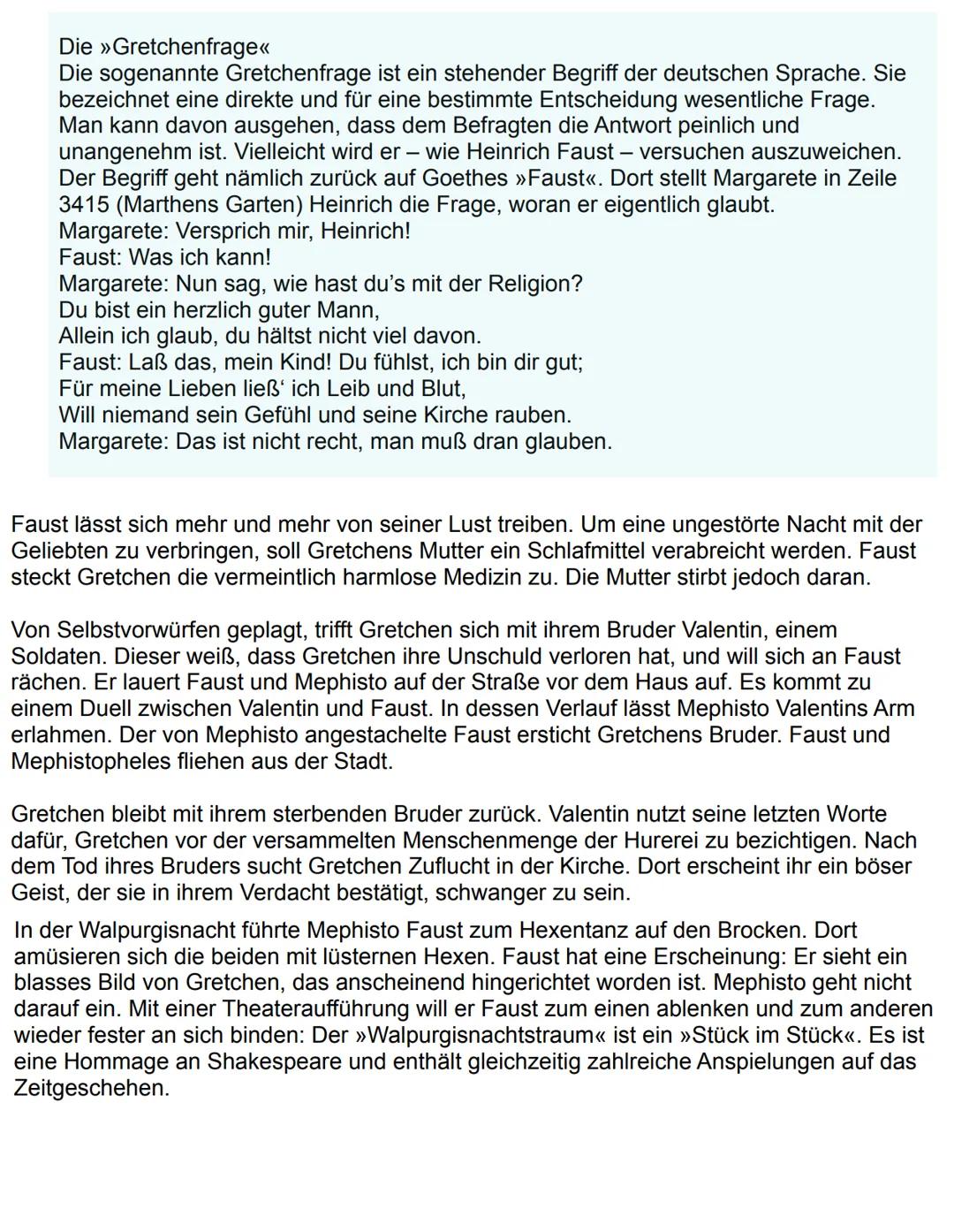 # Inhaltsangabe

# Faust

Faust - Der Tragödie erster Teil<< (>>Faust I<<) ist ein Drama von Johann Wolfgang von
Goethe aus dem Jahr 1808. O