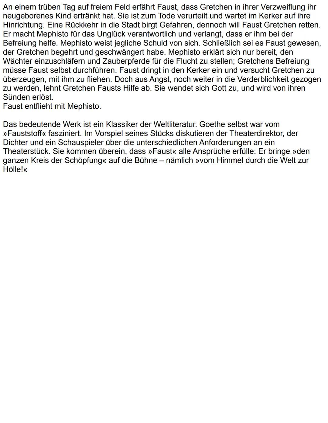 # Inhaltsangabe

# Faust

Faust - Der Tragödie erster Teil<< (>>Faust I<<) ist ein Drama von Johann Wolfgang von
Goethe aus dem Jahr 1808. O