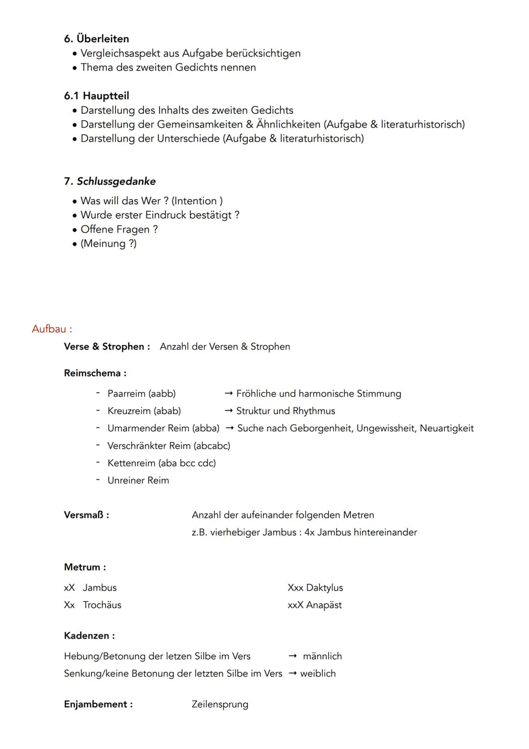 Aufbau Gedichtanalyse
1. Einleitungsgedanke
Titel des Gedichts
• Name des Autors
• Erscheinungsjahr, wenn angegeben
• Themenstellung des Ged