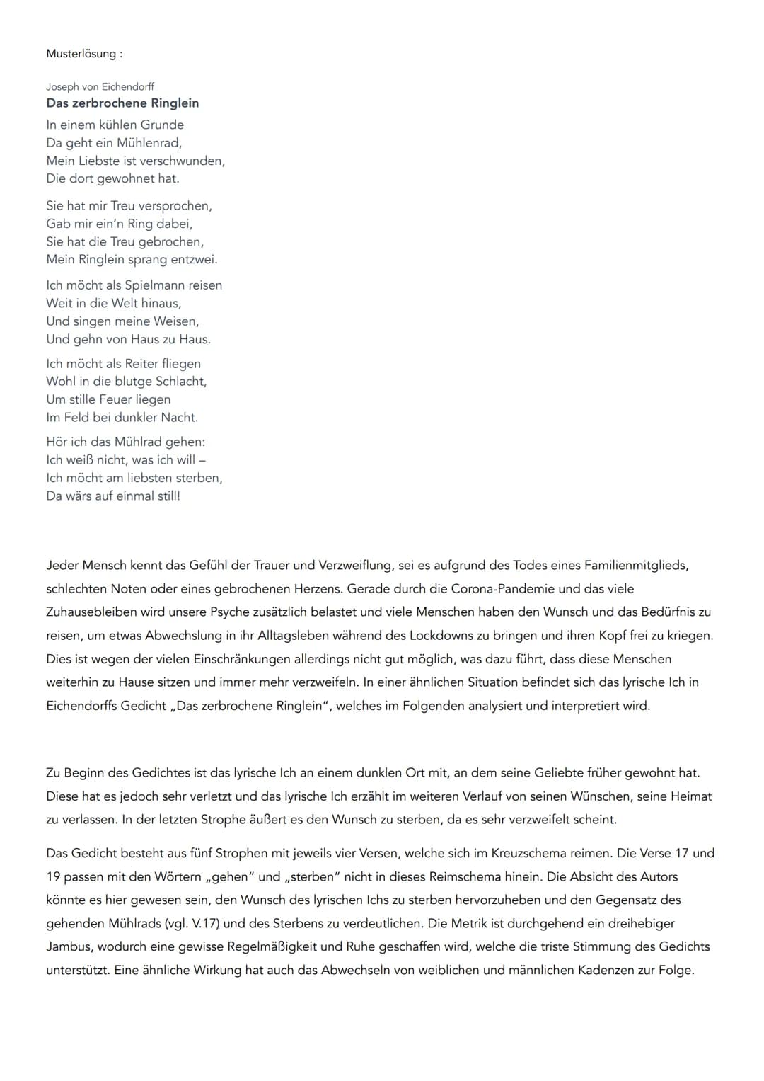 Aufbau Gedichtanalyse
1. Einleitungsgedanke
Titel des Gedichts
• Name des Autors
• Erscheinungsjahr, wenn angegeben
• Themenstellung des Ged