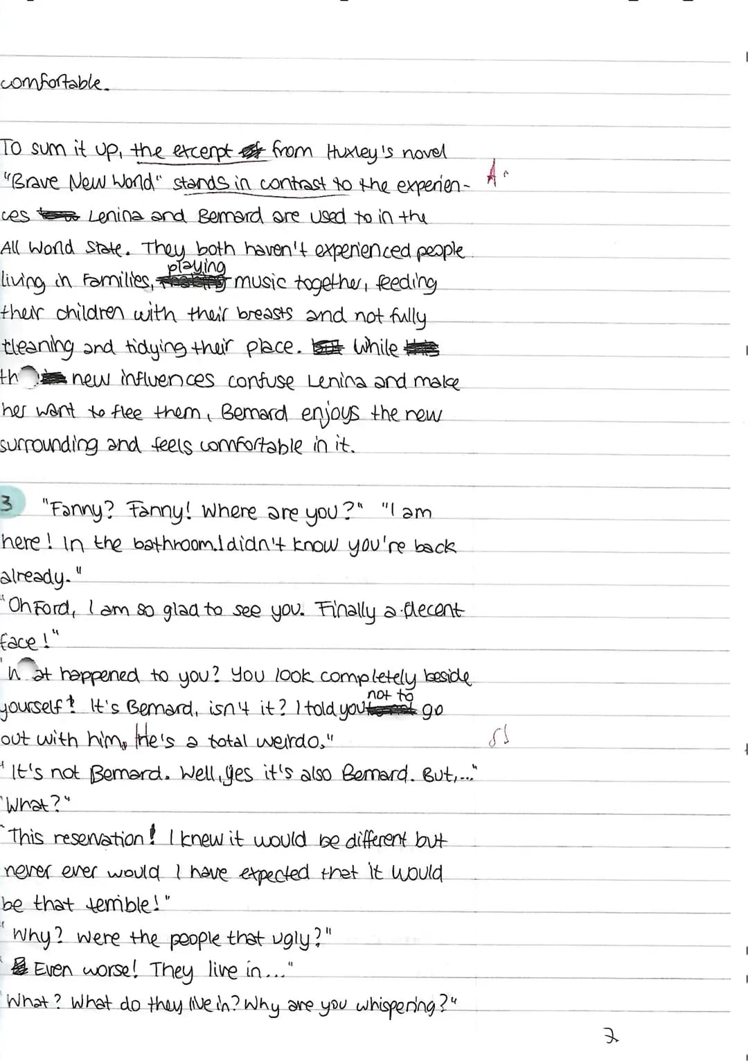 5
10
15
20
25
30
35
40
45
50
55
Written Exam
Extract from Aldous Huxley's novel "Brave New World"
Bernard and Lenina are taken to the pueblo