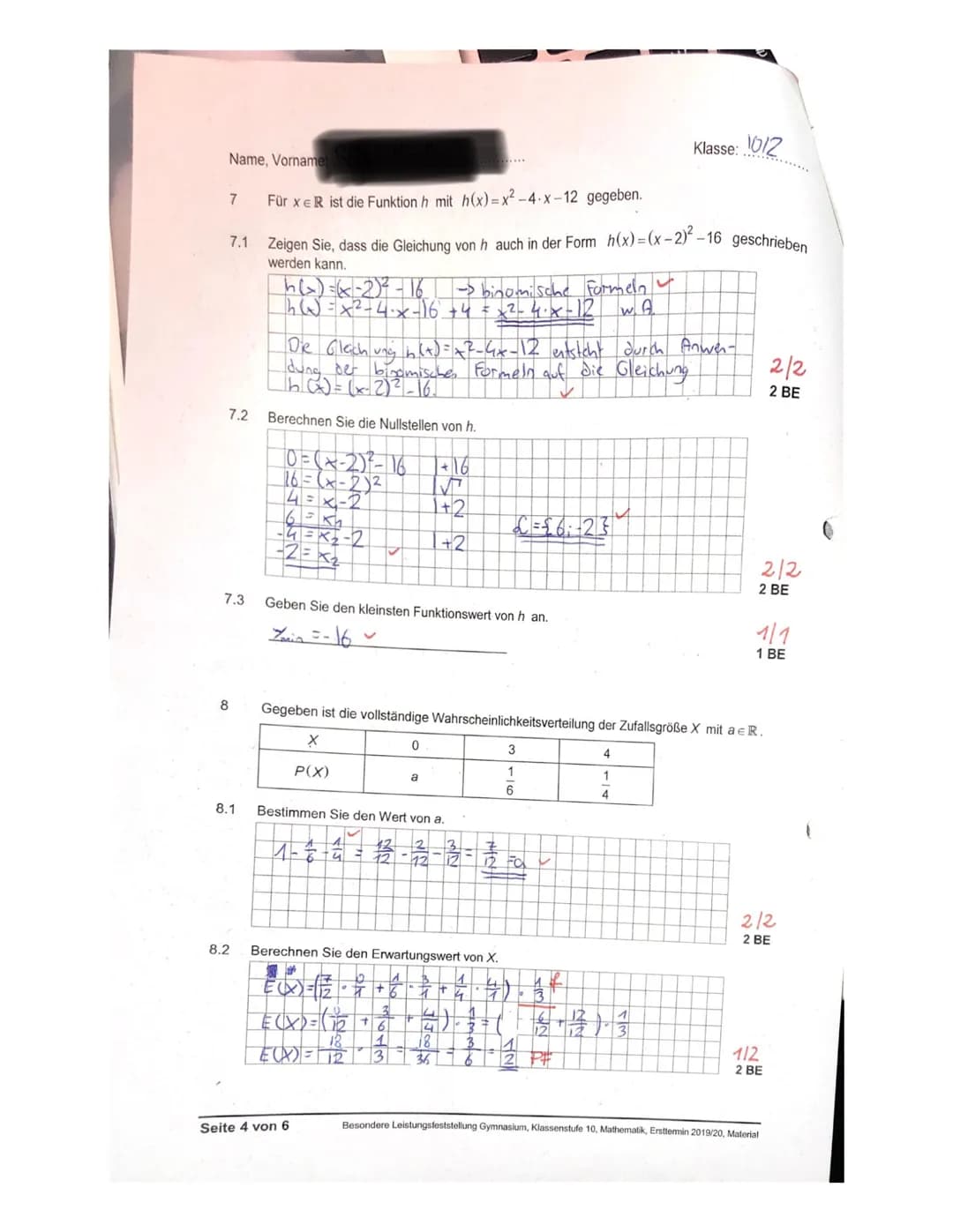 Sächsisches Staatsministerium
für Kultus
Schuljahr 2019/20
Besondere Leistungsfeststellung Mathematik
-ERSTTERMIN-
Material für Schüler
Allg