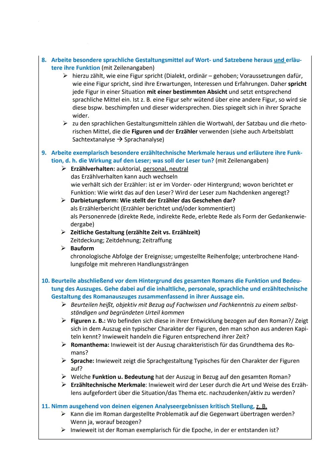 Leitfaden: Romanauszug analysieren
Aufgabenstellung: Analysieren Sie den Romanauszug.
Siehe auch Lehrbuch: S. 274-276
1. Nenne die Publikati