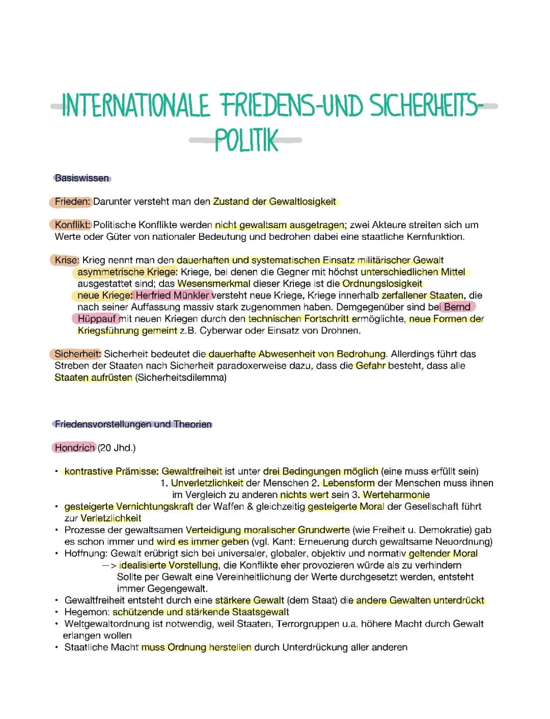 Internationale Friedens- und Sicherheitspolitik, Globalisierung 