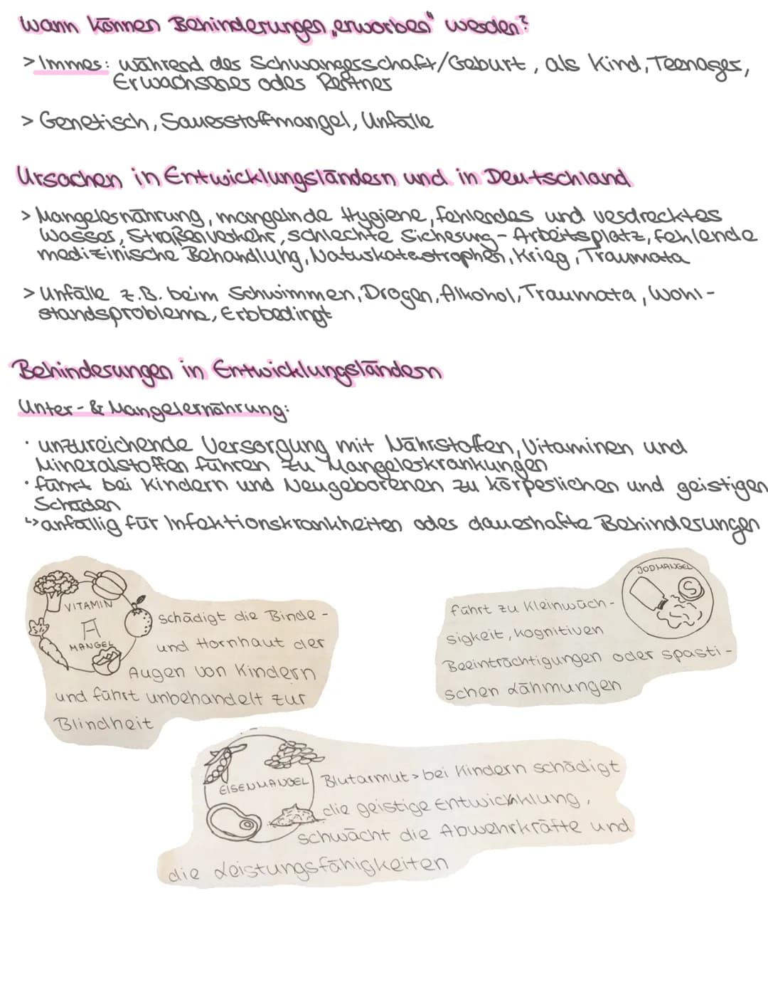 Sowi-Arbeit
-Definition Menschen mit Behinderungen
-Arten von Behinderungen
- Wann können Behinderungen verworben" werden
- Ursachen in Entw