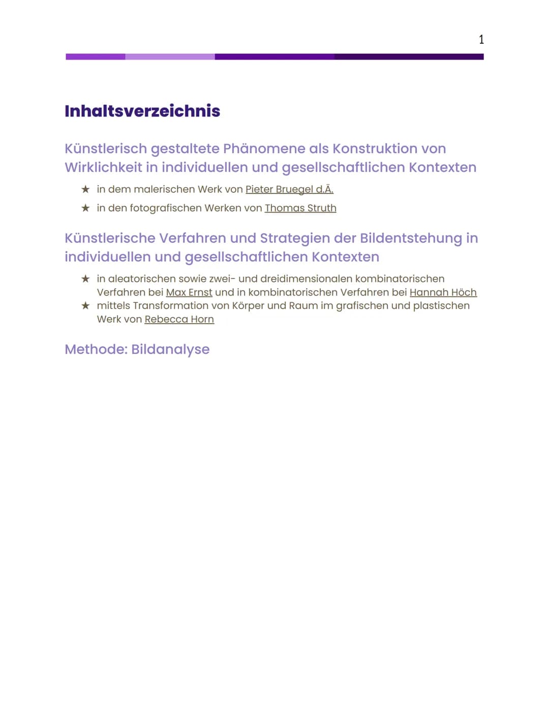 Kunst
Grundkurs - mündlich
Abitur 2024
Jay, Q2 Inhaltsverzeichnis
Künstlerisch gestaltete Phänomene als Konstruktion von
Wirklichkeit in ind