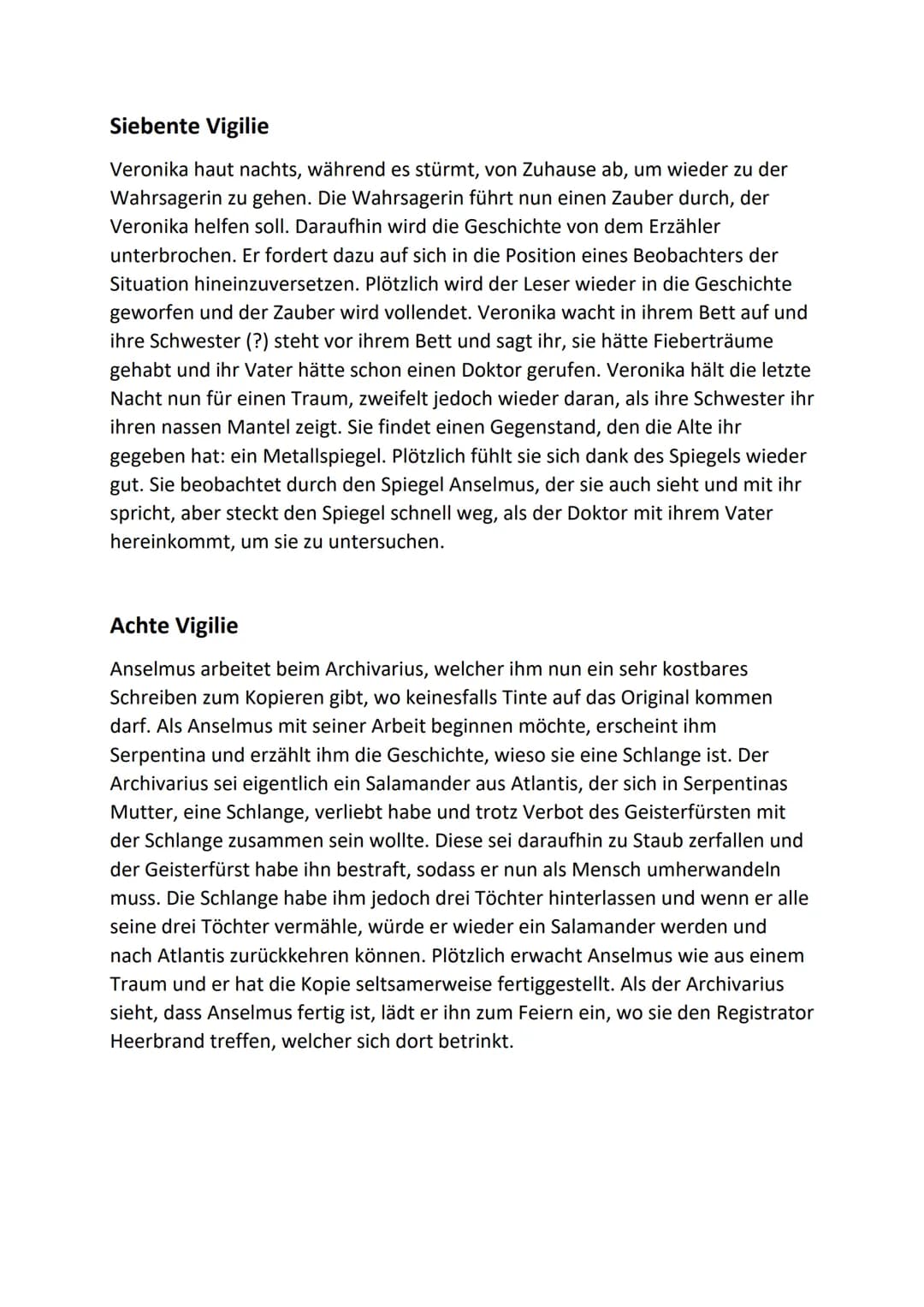 Der goldene Topf
Inhalt
Erste Vigilie
Anselmus läuft ausversehen gegen eine Frau, die daraufhin ihren Korb mit
Essen fallen lässt. Sie pöbel