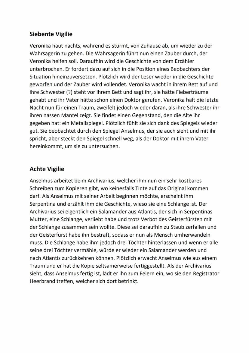 Der goldene Topf
Inhalt
Erste Vigilie
Anselmus läuft ausversehen gegen eine Frau, die daraufhin ihren Korb mit
Essen fallen lässt. Sie pöbel
