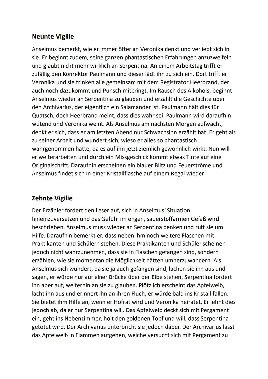 Der goldene Topf
Inhalt
Erste Vigilie
Anselmus läuft ausversehen gegen eine Frau, die daraufhin ihren Korb mit
Essen fallen lässt. Sie pöbel