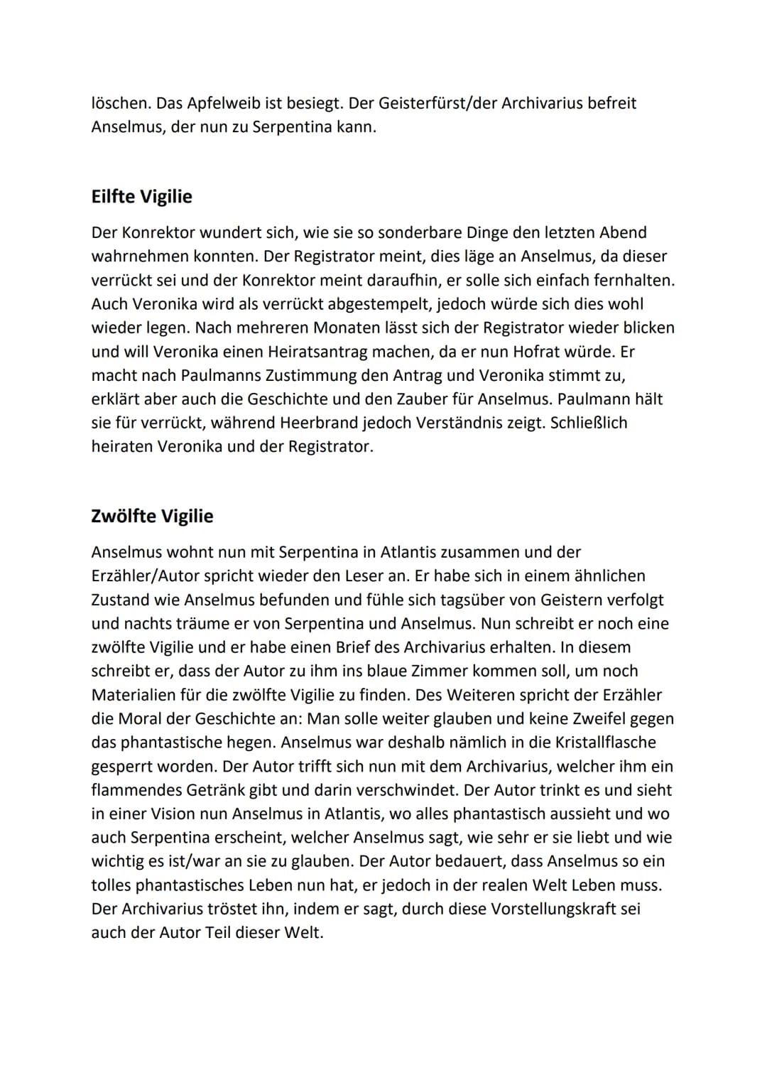 Der goldene Topf
Inhalt
Erste Vigilie
Anselmus läuft ausversehen gegen eine Frau, die daraufhin ihren Korb mit
Essen fallen lässt. Sie pöbel