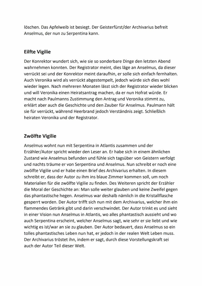 Der goldene Topf
Inhalt
Erste Vigilie
Anselmus läuft ausversehen gegen eine Frau, die daraufhin ihren Korb mit
Essen fallen lässt. Sie pöbel