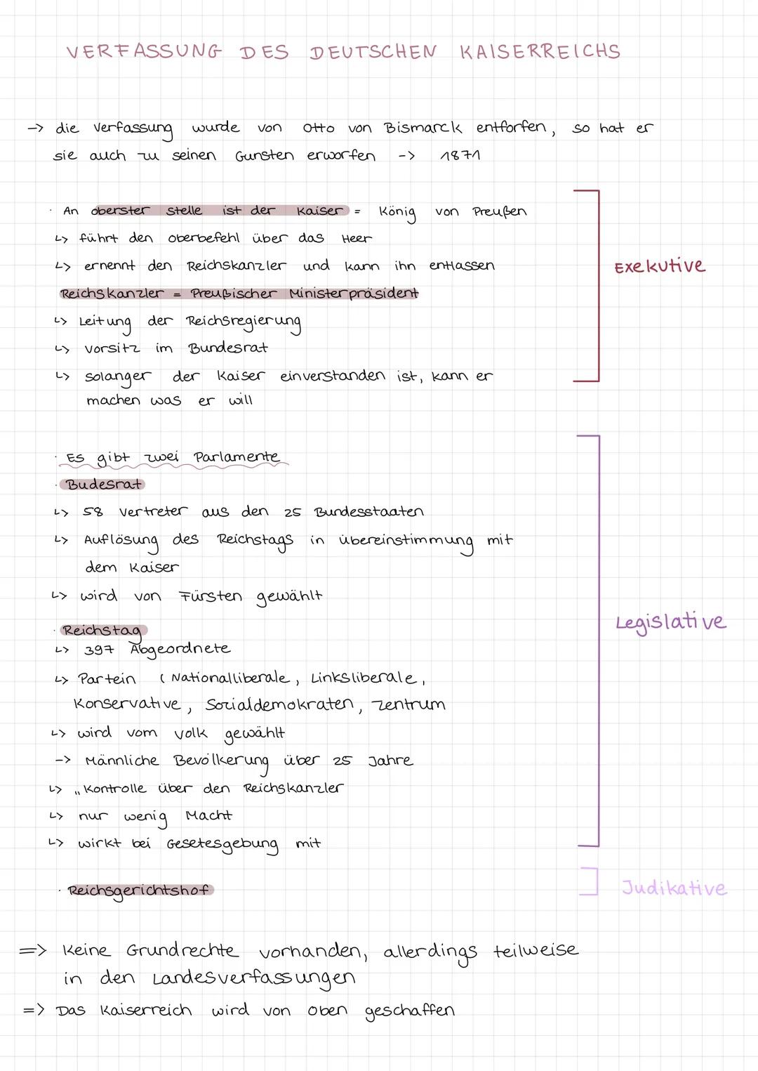 VERFASSUNG DES DEUTSCHEN KAISERREICHS
-> die verfassung wurde
sie auch zu seinen
L>
An oberster Stelle
ist der
L> führt den oberbefehl über 