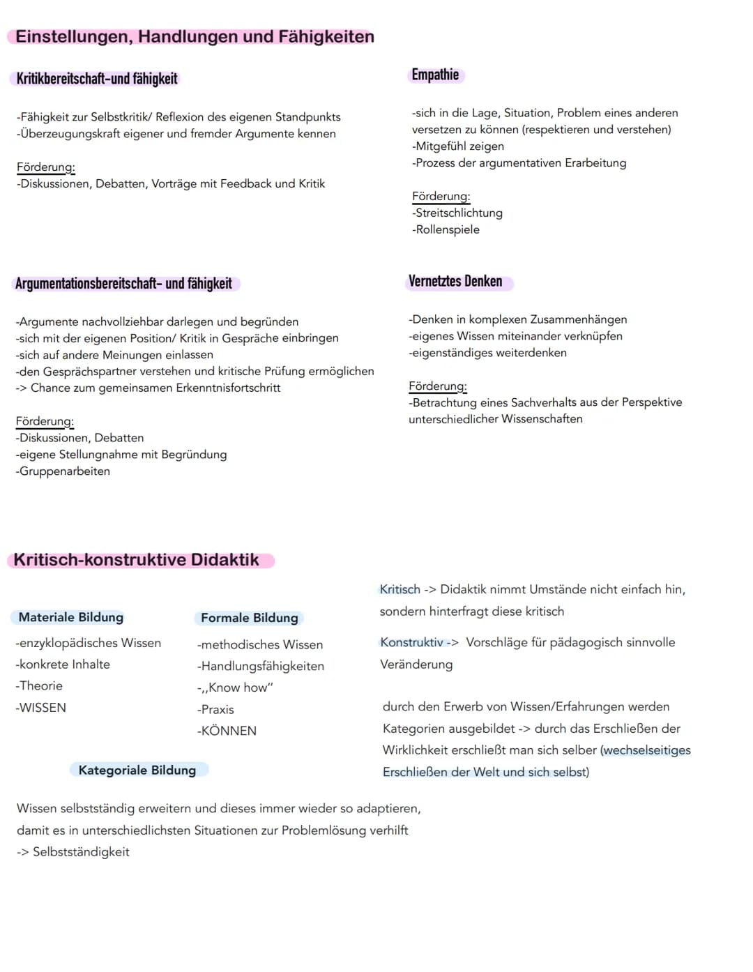 Kerngedanken
-Bildungskonzept ist die Synthese aus humanistischen Bildungsvorstellungen und kritischer Gesellschaftsanalyse
-Normativer Ansa