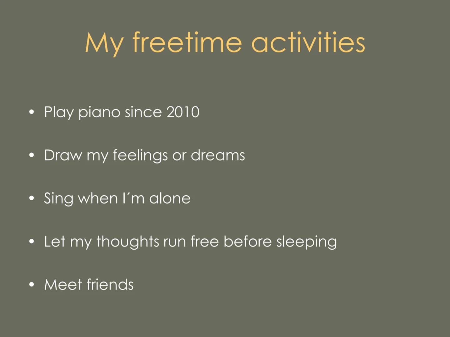 Freetime Activities Structure
1 Definition
2 What kinds are existing
3
How to find perfect freetime activities
4 My freetime activities
5 So