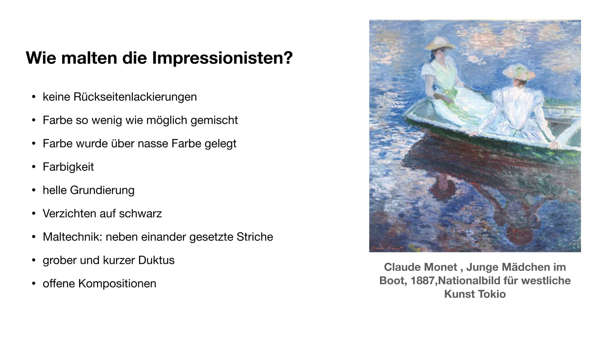 Der Impressionismus
und Post-Impressionismus Sternennacht, Vincent van Gogh 1889 Index
●
●
●
●
Impressionismus
Entstehung Impressionismus
Me