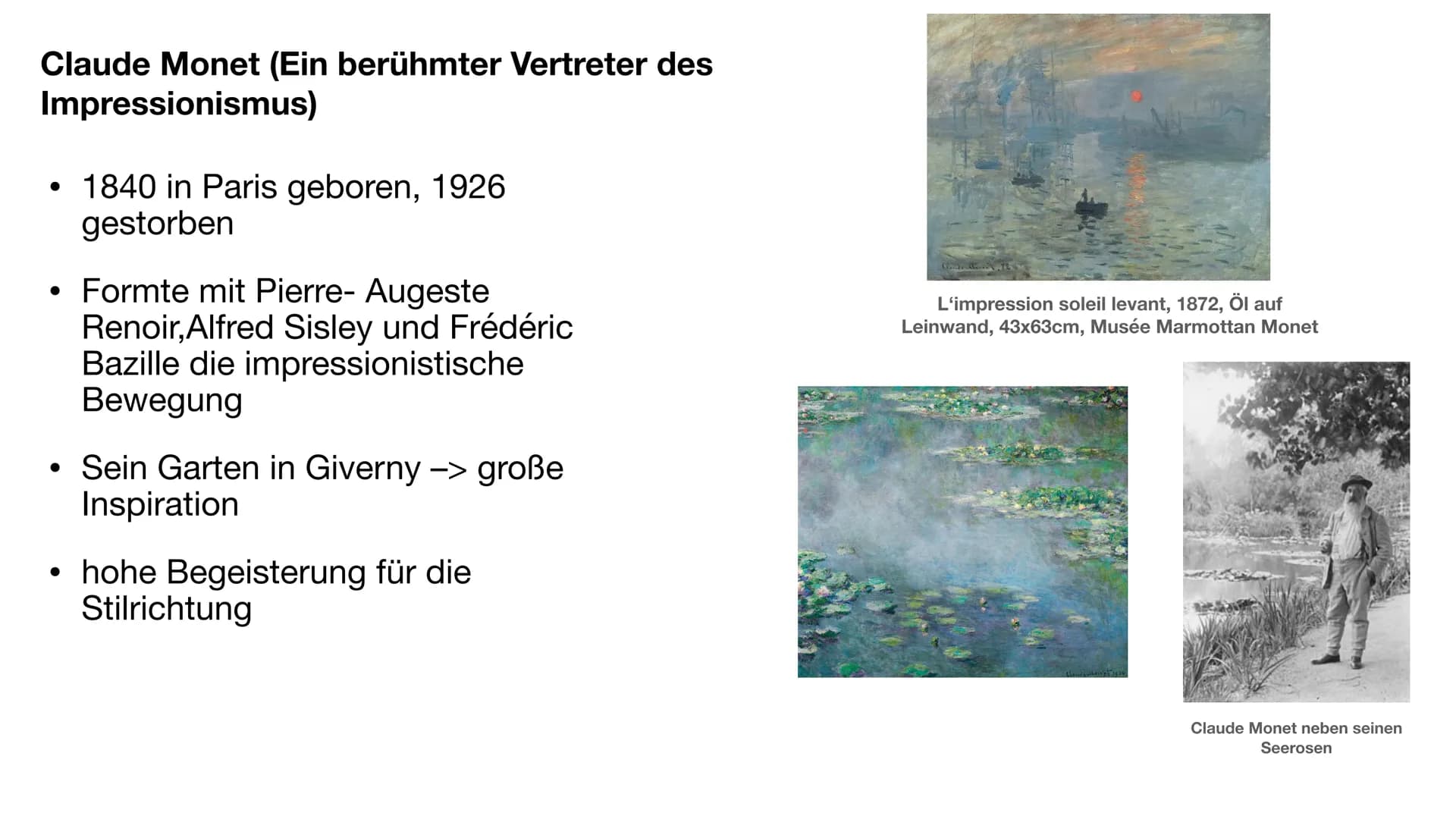 Der Impressionismus
und Post-Impressionismus Sternennacht, Vincent van Gogh 1889 Index
●
●
●
●
Impressionismus
Entstehung Impressionismus
Me