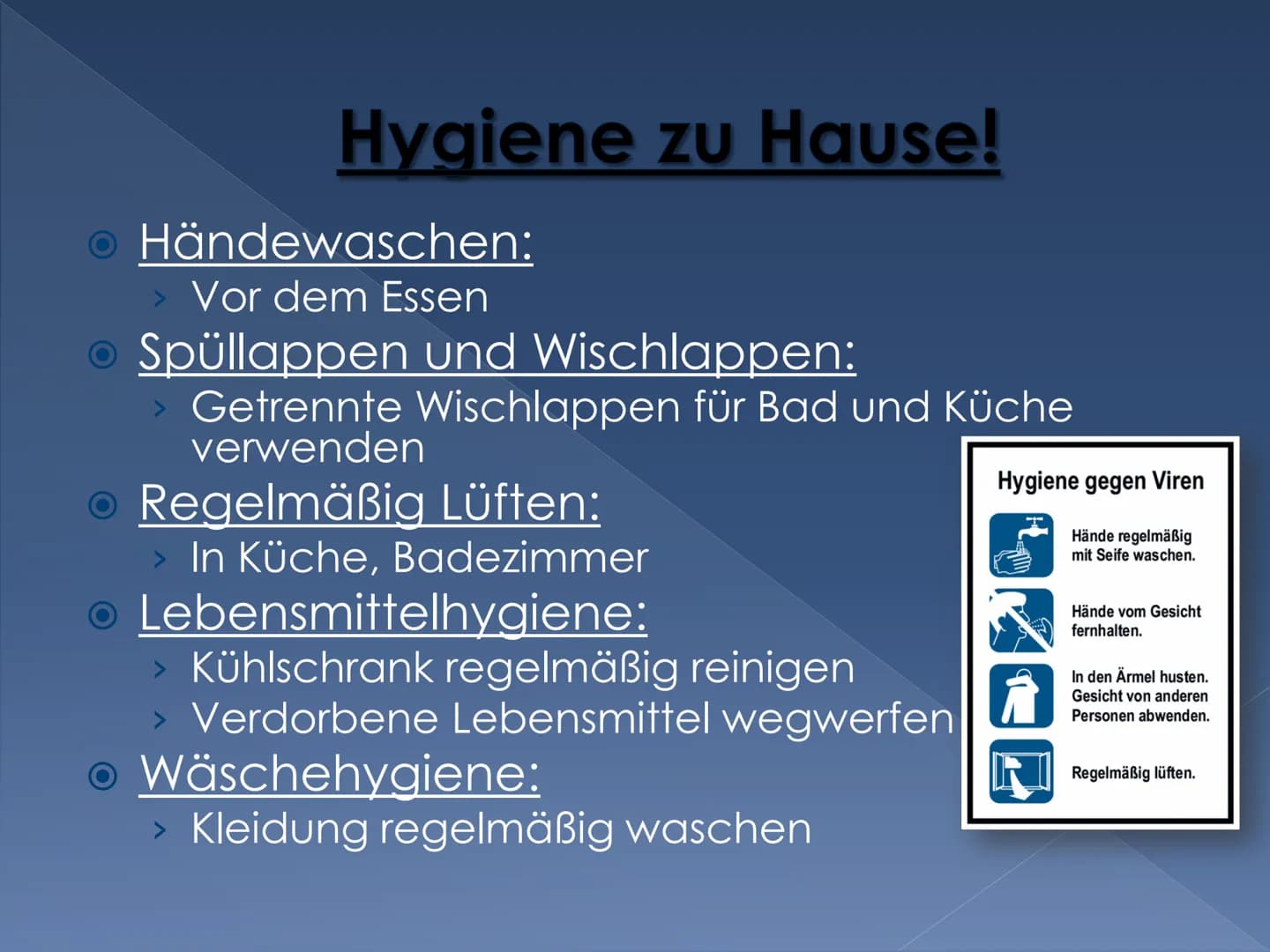 Hygiene
Infektionen
Die Hygiene Gliederung
Was ist Hygiene?
● Hygiene zu Hause und Unterwegs!
Arten der Hygiene!
• Was ist wenn zu viel Hygi