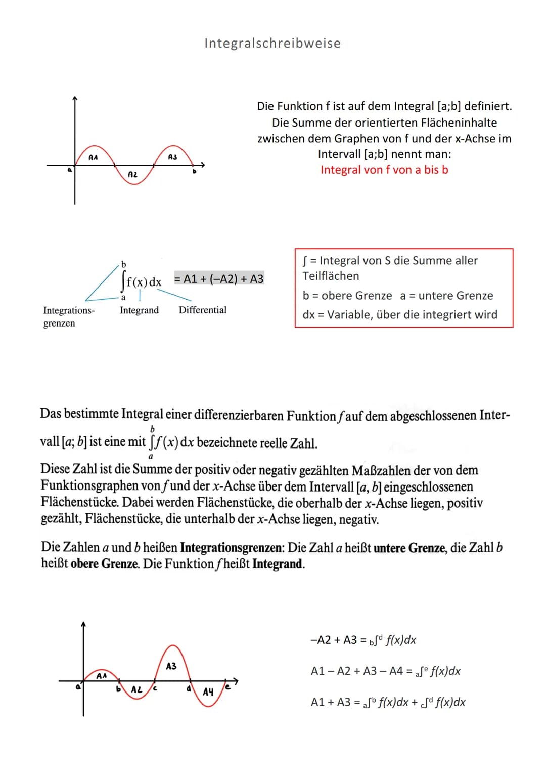 a
n+A*
Integralrechnung
Integrieren <-> Ableiten
Jede differenzierbare Funktion F(x), für die gilt:
f(x)=F'(x), nennt man Stammfunktion von 