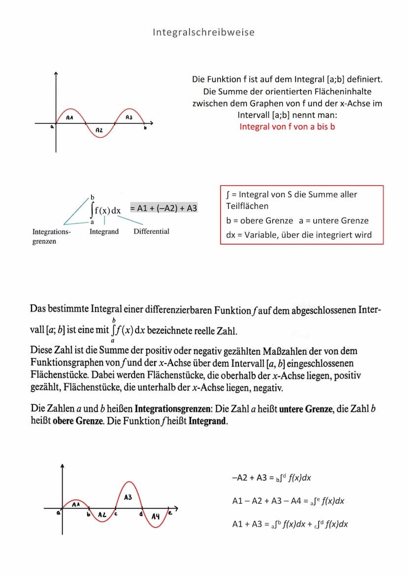 a
n+A*
Integralrechnung
Integrieren <-> Ableiten
Jede differenzierbare Funktion F(x), für die gilt:
f(x)=F'(x), nennt man Stammfunktion von 