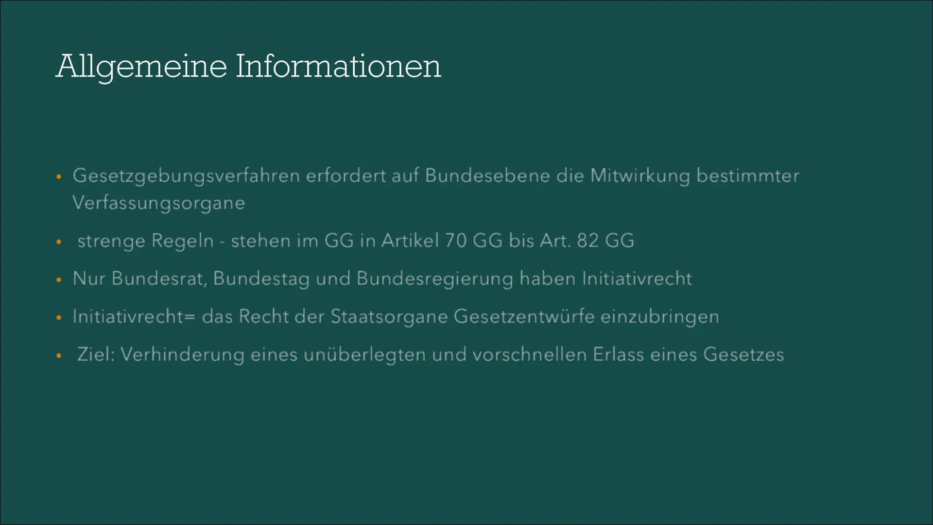 Gesetzgebungsprozess
In Deutschland Inhaltsverzeichnis
Allgemeine
Informationen
Ablauf
Kritik
Quellen Allgemeine Informationen
• Gesetzgebun