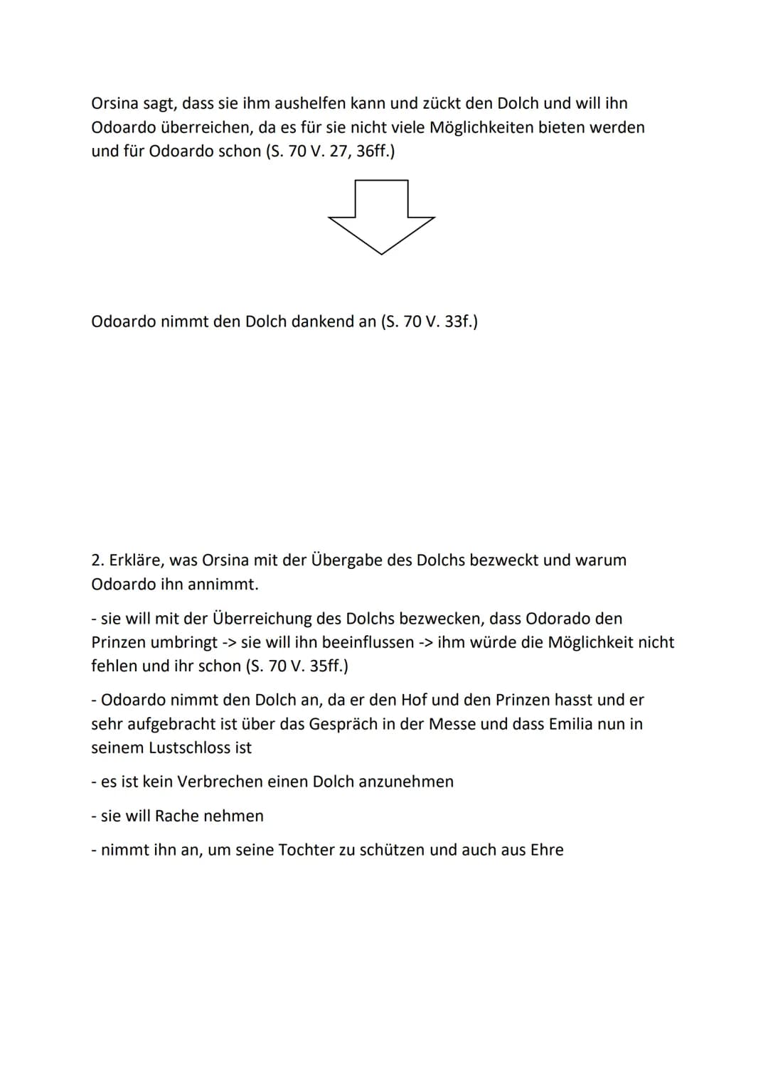 4. Aufzug, 7. Auftritt:
Arbeitsauftrag:
1. Stelle kurz den Ablauf der Szene in einem Flussdiagramm dar.
Erzählt Odoardo, dass Appiani tot un