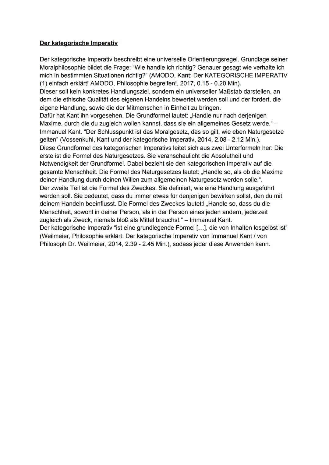 Der kategorische Imperativ
Der kategorische Imperativ beschreibt eine universelle Orientierungsregel. Grundlage seiner
Moralphilosophie bild
