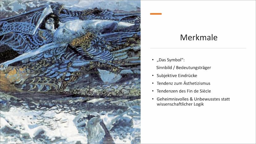 Symbolismus und
Expressionismus مستسلمهمه
Definition:
Kunstrichtung die Inhalt in Symbolen wiederzugeben versucht.
Abkehr von Realismus und 