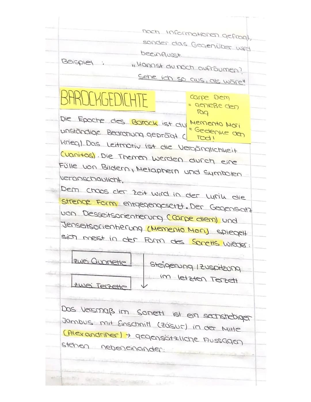 Gedicht
GEDICHTRUFBAU
Außerer Aufbau
Vers
: Gedichtzeile
Strophe Sinnabschnit
Enjambement (Zeilen - oder Verssprung):
Übergreifen des Satzes