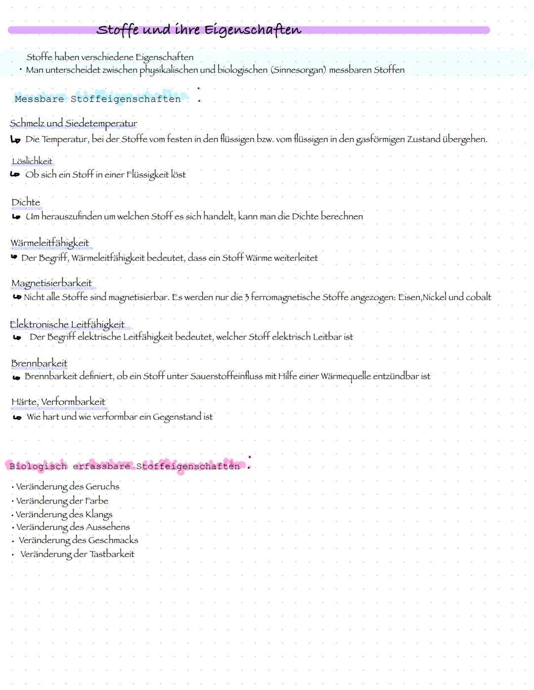 Eigenschaften von Stoffen und ihre Bedeutung