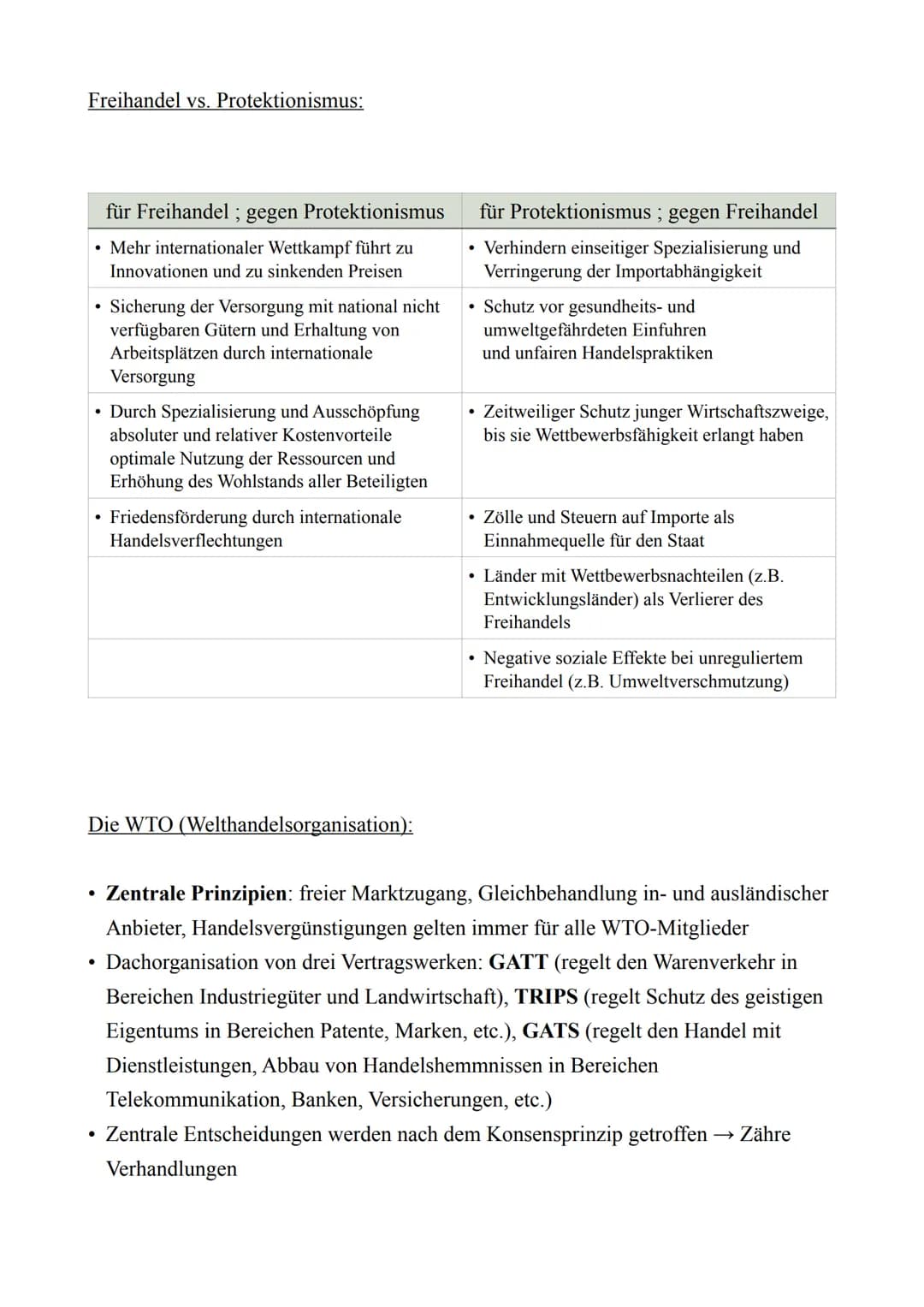 PoWi LK - Abitur 2022
Lernzettel
13.2.: Chancen und Risiken weltwirtschaftlicher Verflechtungen
Außenhandelspolitik und Handelsregime
Leitbi
