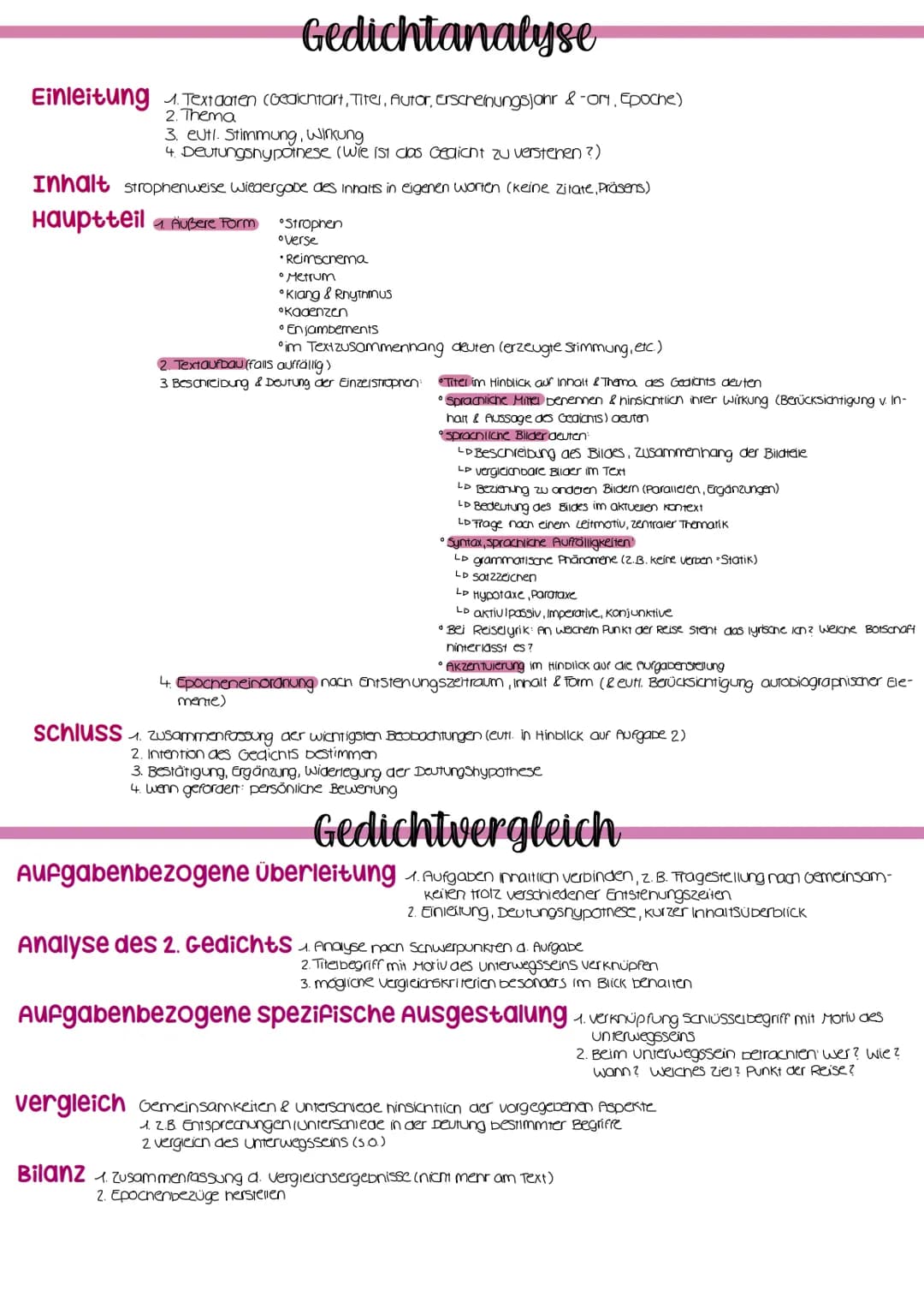 Gedichtanalyse
Einleitung. Text daten (beaichtart, Tites, Autor, Erscheinungsjahr & -ori, Epoche)
2. Thema
3. evtl. Stimmung, Wirkung
4. Deu
