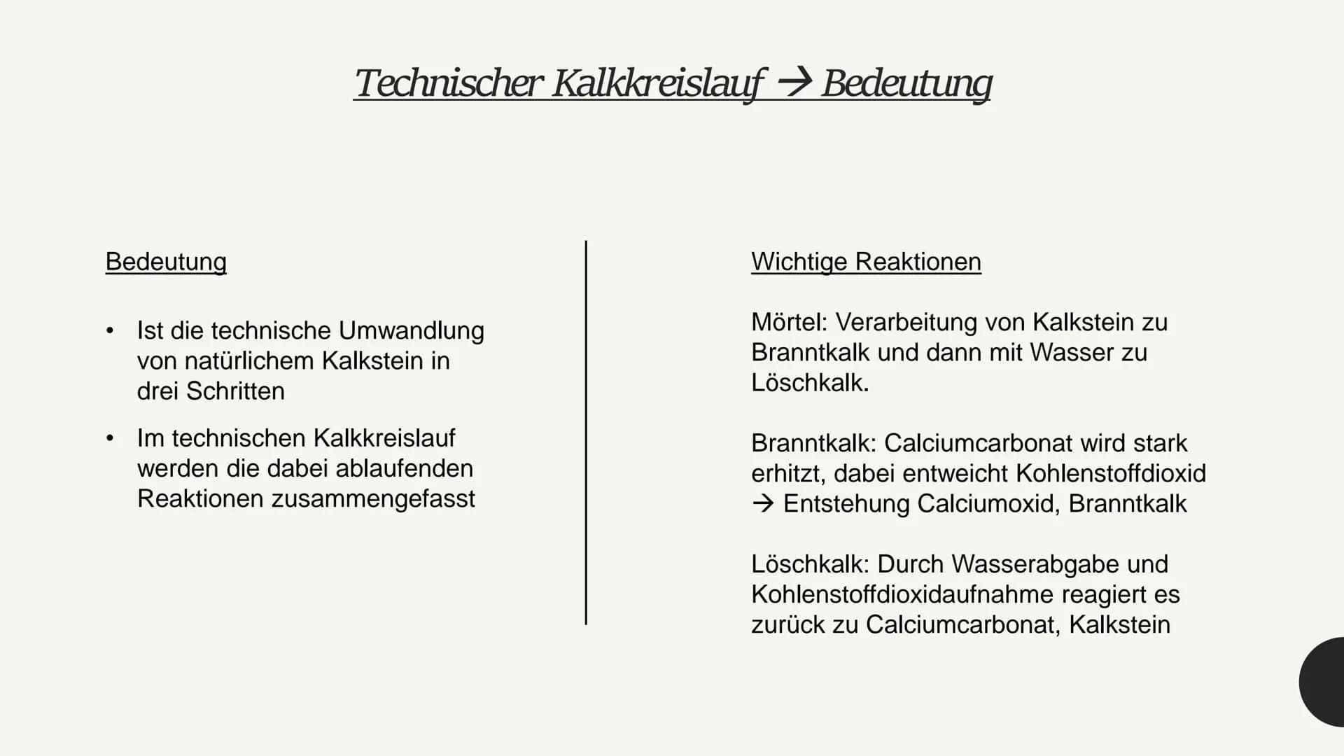 Kalkkreislauf
In der Natur und Technik
- Chemiepräsentation - 1. Kalk und seine Eigenschaften
Kalkkreislauf
2.
2.1 natürlicher Kalkkreislauf
