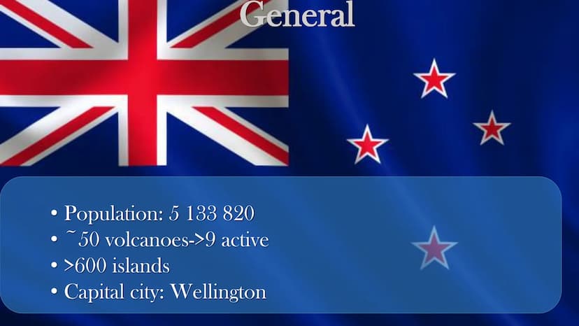 NEW
ZEALAND
Alina U. Ea NEW
Outline
Geography
ZEALANDneral
History
Politics
Economy
• Funfacts Geography
O
Nations Online Project
Te Anaug
O