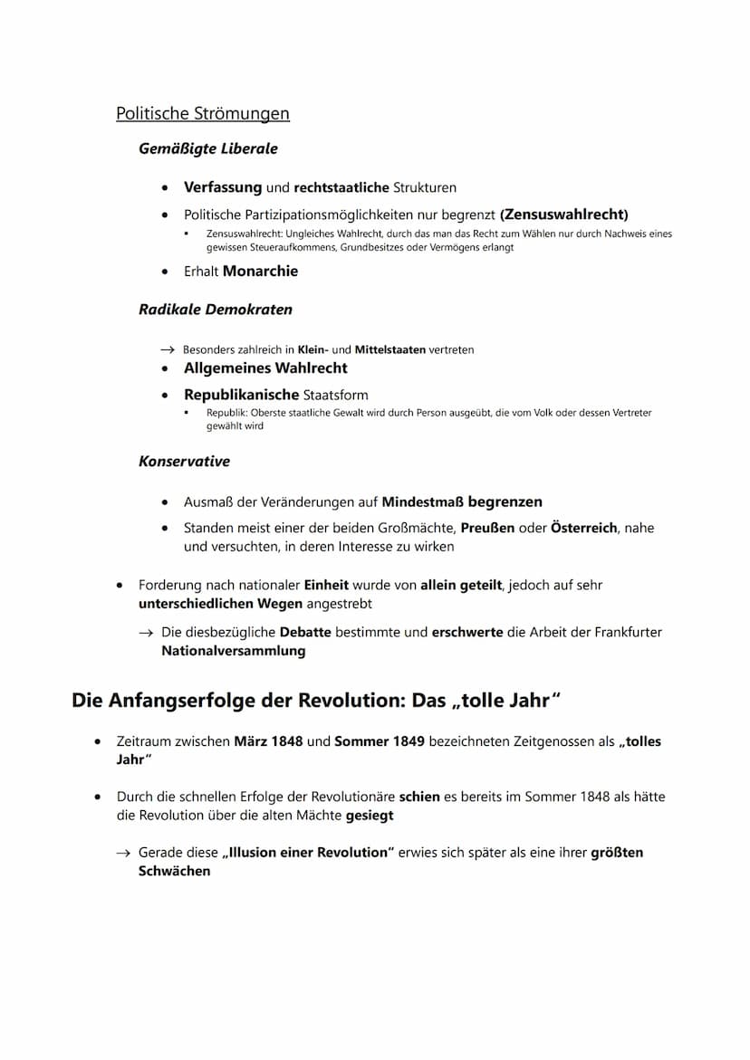 Die Märzrevolution von 1848
Die Träger und Ziele der Revolution in den deutschen Staaten
Die Märzforderungen
●
Forderungen politischer und s