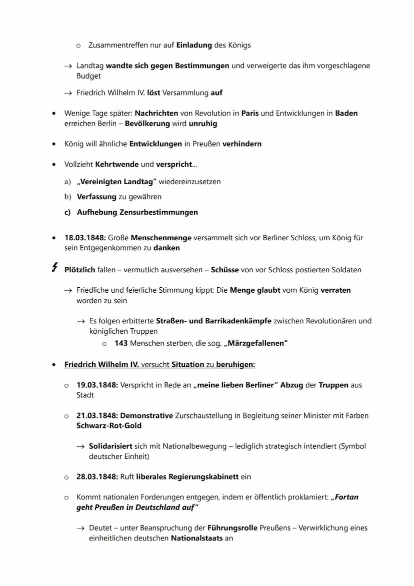 Die Märzrevolution von 1848
Die Träger und Ziele der Revolution in den deutschen Staaten
Die Märzforderungen
●
Forderungen politischer und s