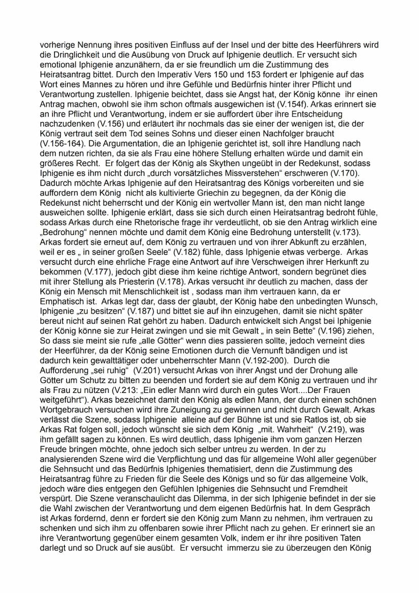 Szenenanalyse 1 Aufzug, zweiter Auftritt
Das Drama ,,Iphigenie auf Tauris" von Johann Wolfgang von Goethe wurde 1787
veröffentlicht und im J