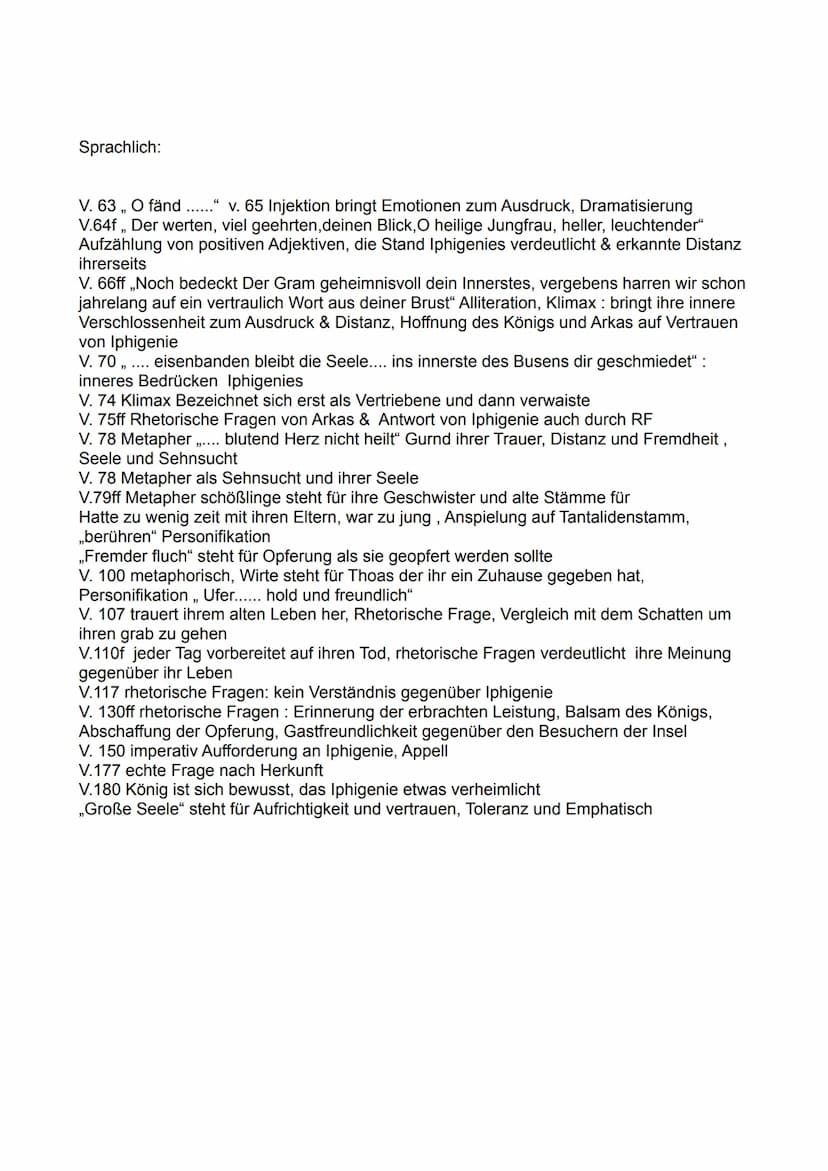 Szenenanalyse 1 Aufzug, zweiter Auftritt
Das Drama ,,Iphigenie auf Tauris" von Johann Wolfgang von Goethe wurde 1787
veröffentlicht und im J