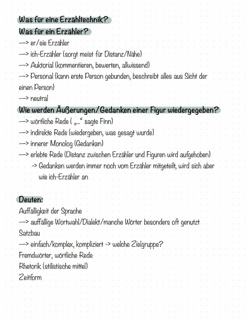 Kurzgeschichten
Merkmale einer Kurzgeschichte
• Überschaubare Text länger (nicht mehr als vier Seiten)
Unmittelbarer Beginn (keine Einleitun