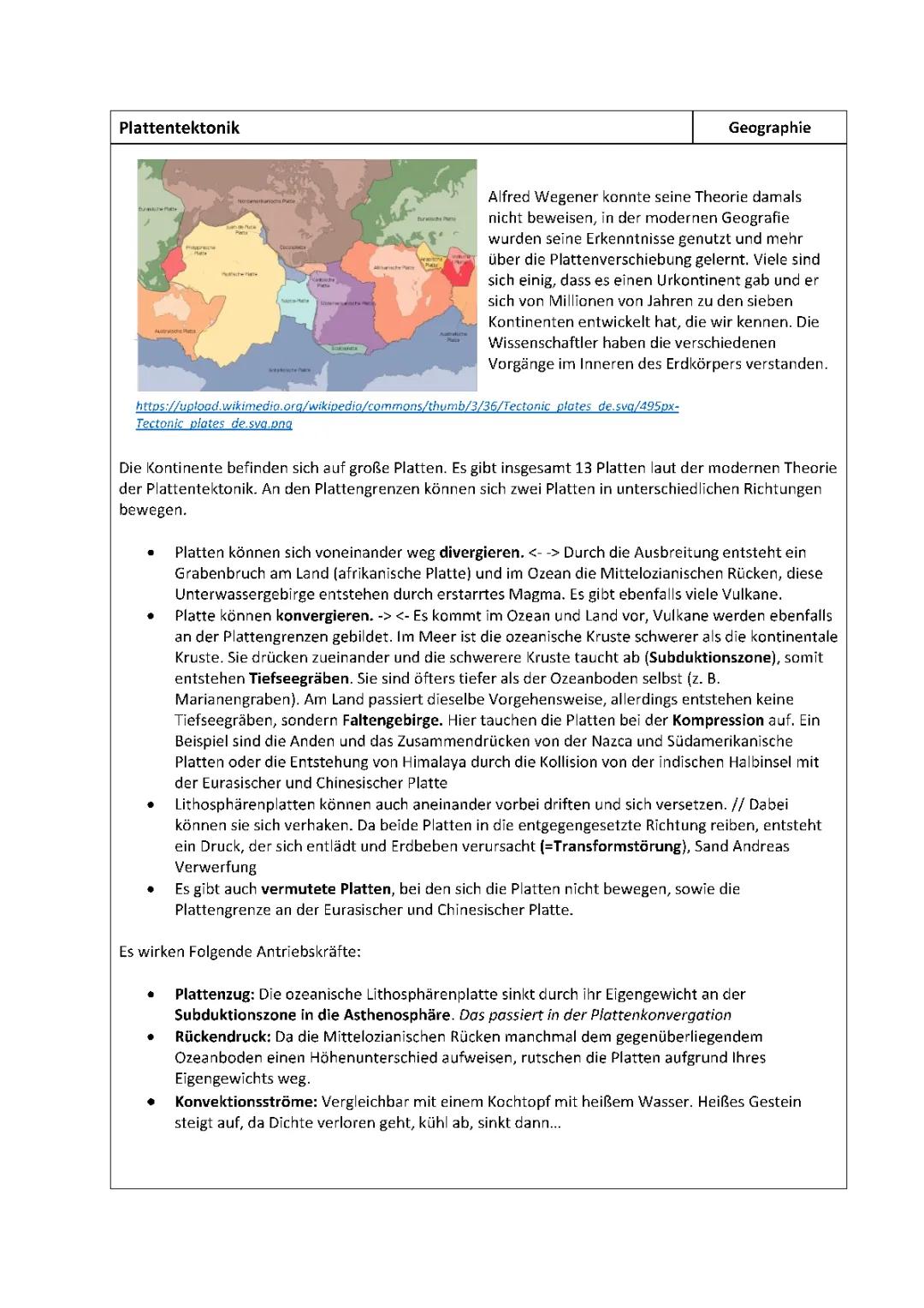 Plattentektonik und Alfred Wegener: Theorie, Beweise und Erklärungen für Schüler