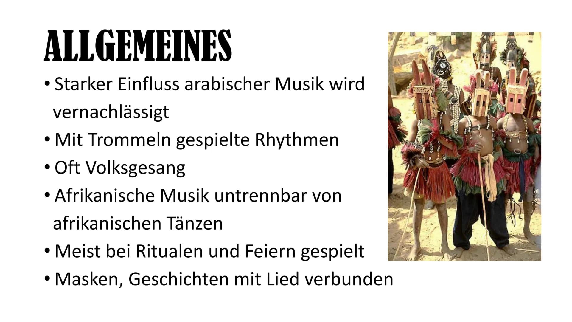 2838
Traditionelle
afrikanische Musik
KE
Www
VAVA
GOOD
SS
fayd ALLGEMEINES
●
• Starker Einfluss arabischer Musik wird
vernachlässigt
Mit Tro