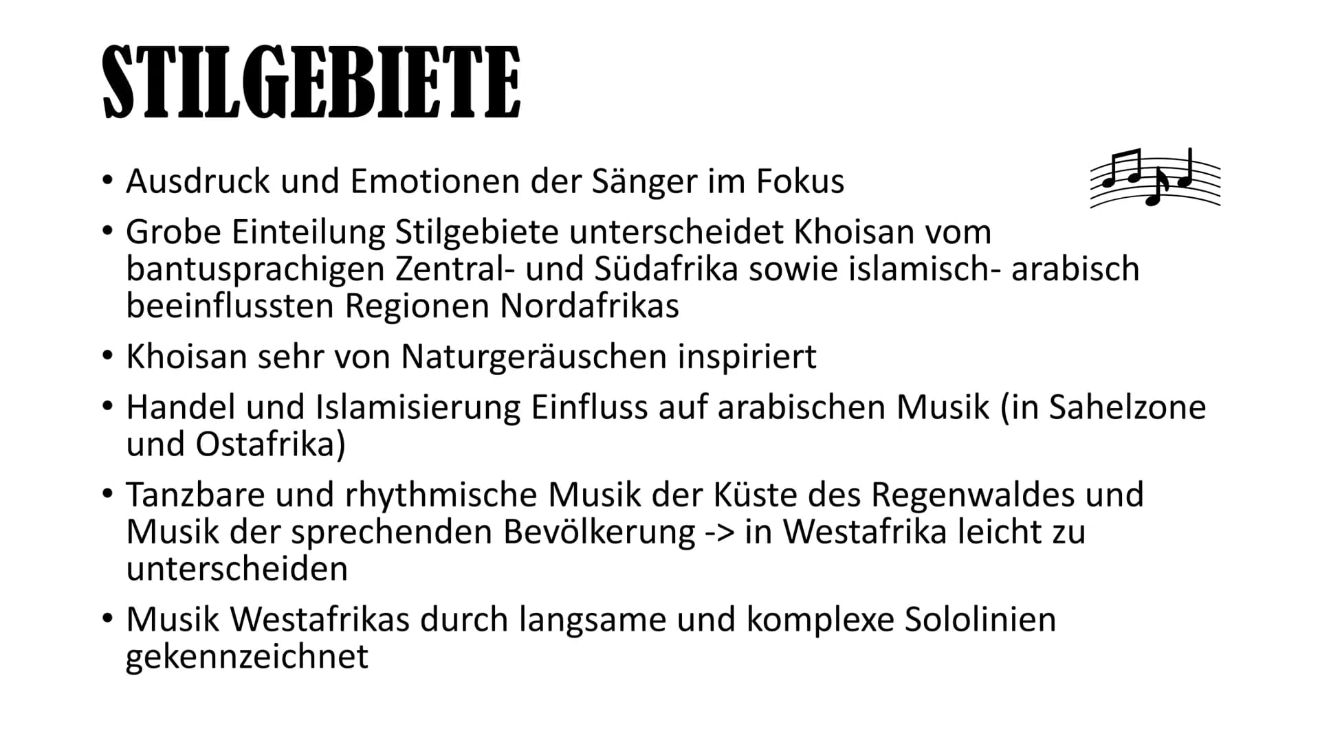 2838
Traditionelle
afrikanische Musik
KE
Www
VAVA
GOOD
SS
fayd ALLGEMEINES
●
• Starker Einfluss arabischer Musik wird
vernachlässigt
Mit Tro