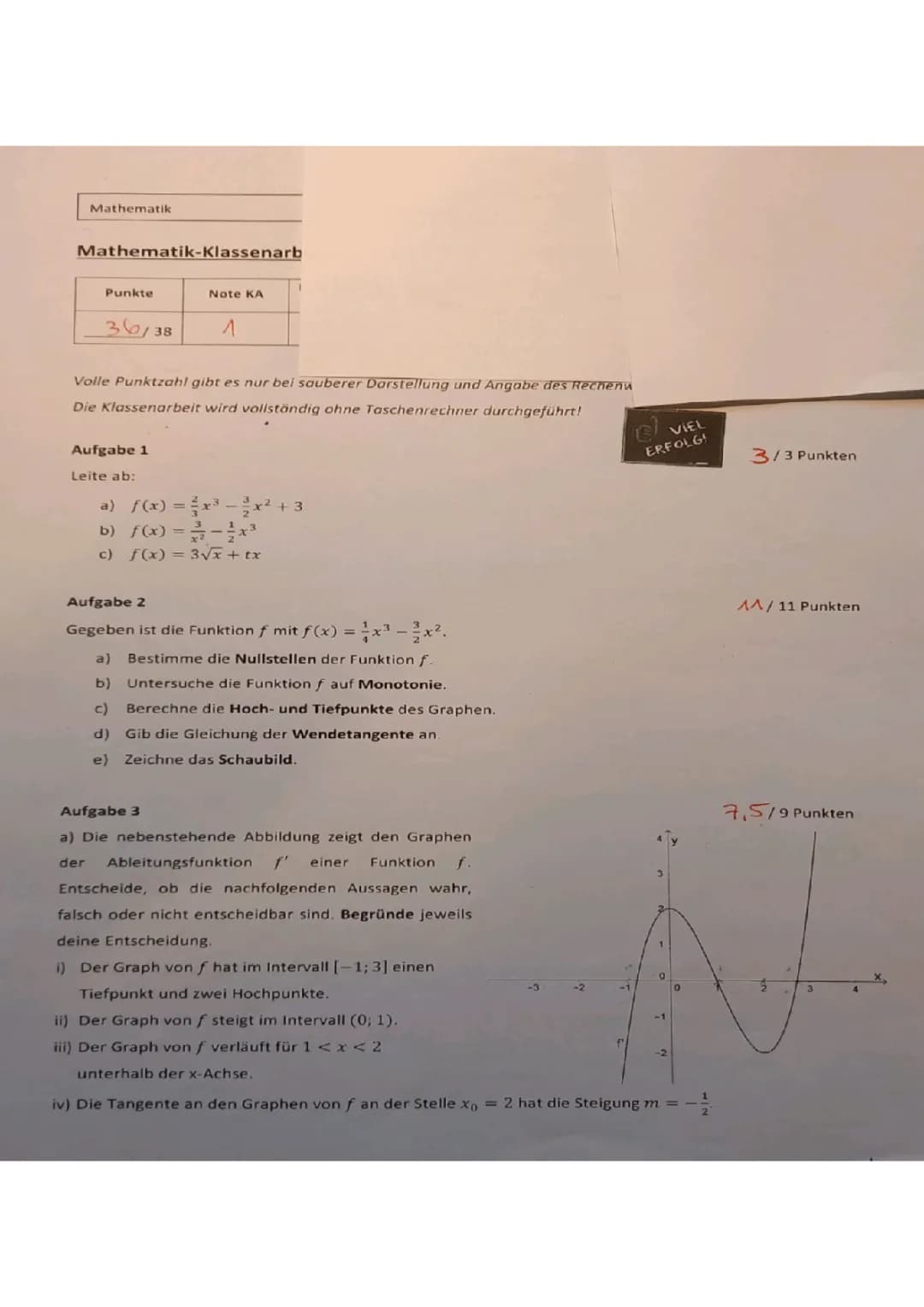 Nullstellen und Extrempunkte leicht erklärt: Lerne Ableitung und Monotonie