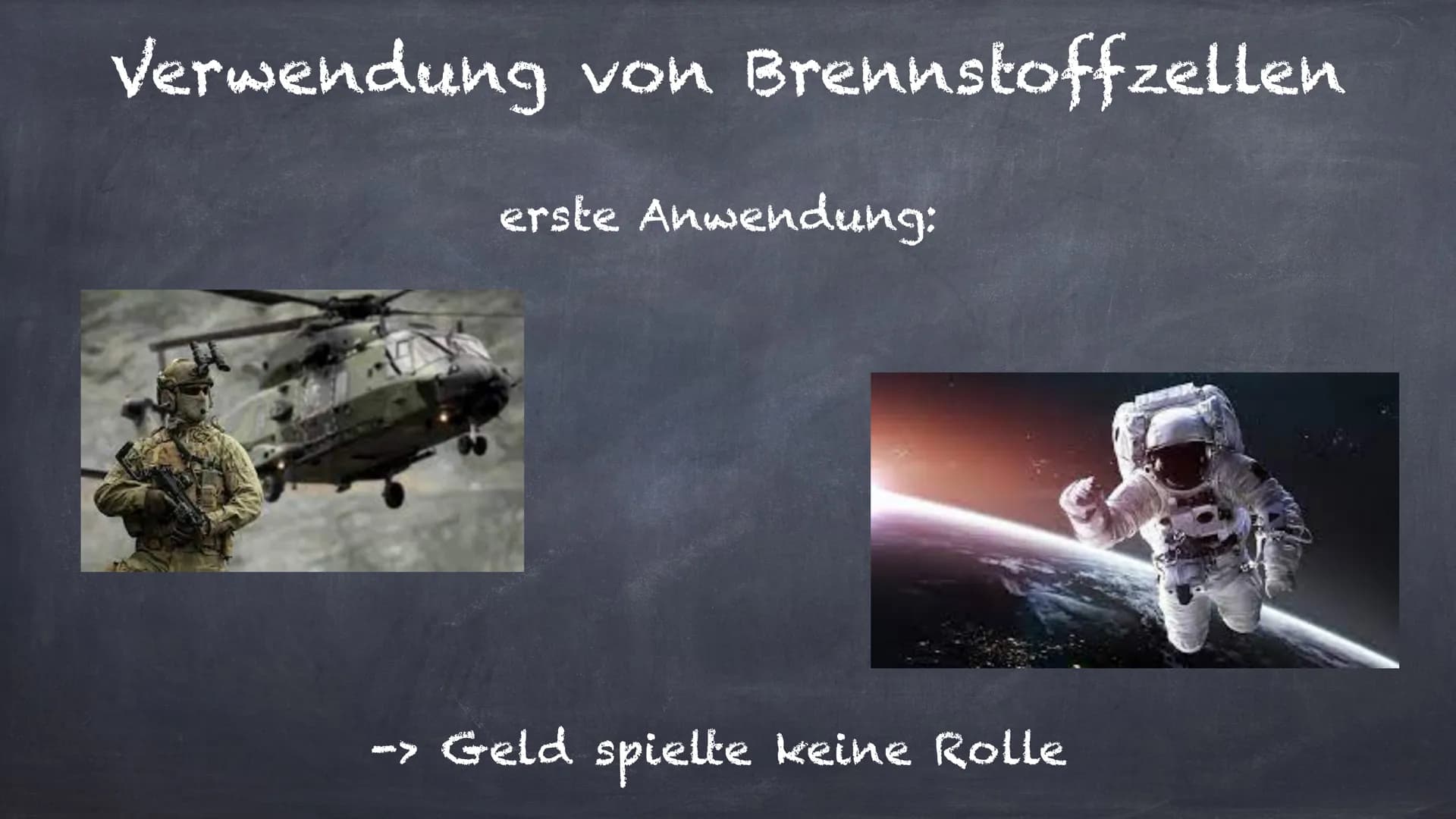 Aufbau
Die Brennstoffzelle
Funktionsweise
Reaktionsgleichung
Sonstiges
Verwendung
Vor-/ Nachteile Anode
→ Oxidation
Elektronen (e-)
Zugeführ